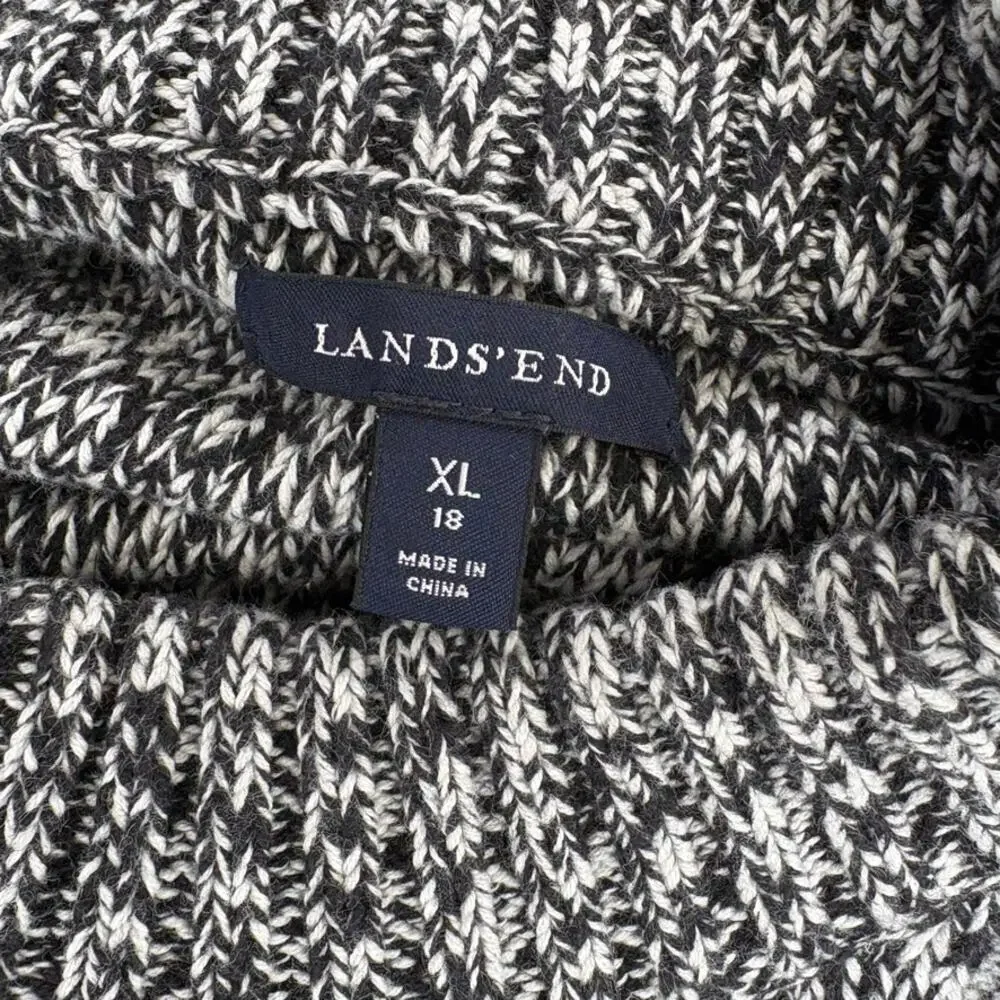 Lands End 100% Cotton Heavyweight Grandmacore Fishermans Sweater Womens Sz XL‎